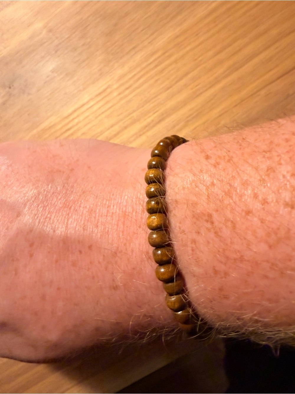 Wood Beaded Tiger Eye Bracelet - Brown - Picture 2 of 2